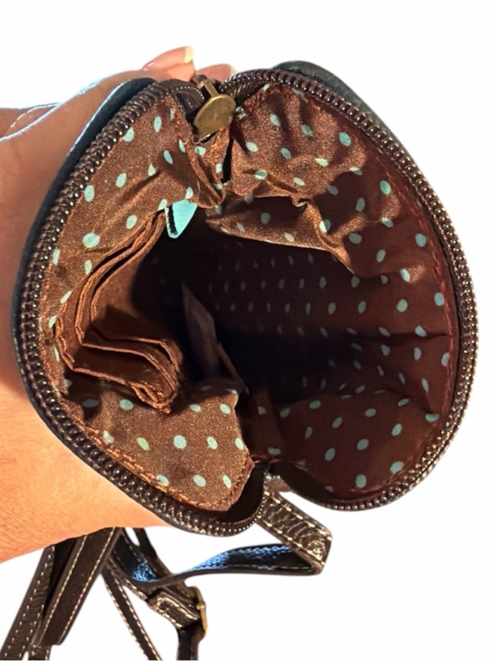 Chala Teal Embroidered Crossbody with Black Strap - Picture 3 of 3